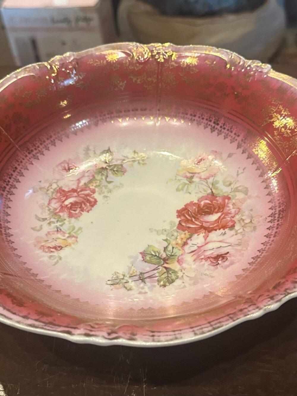 Vntique porcelain serving bowl